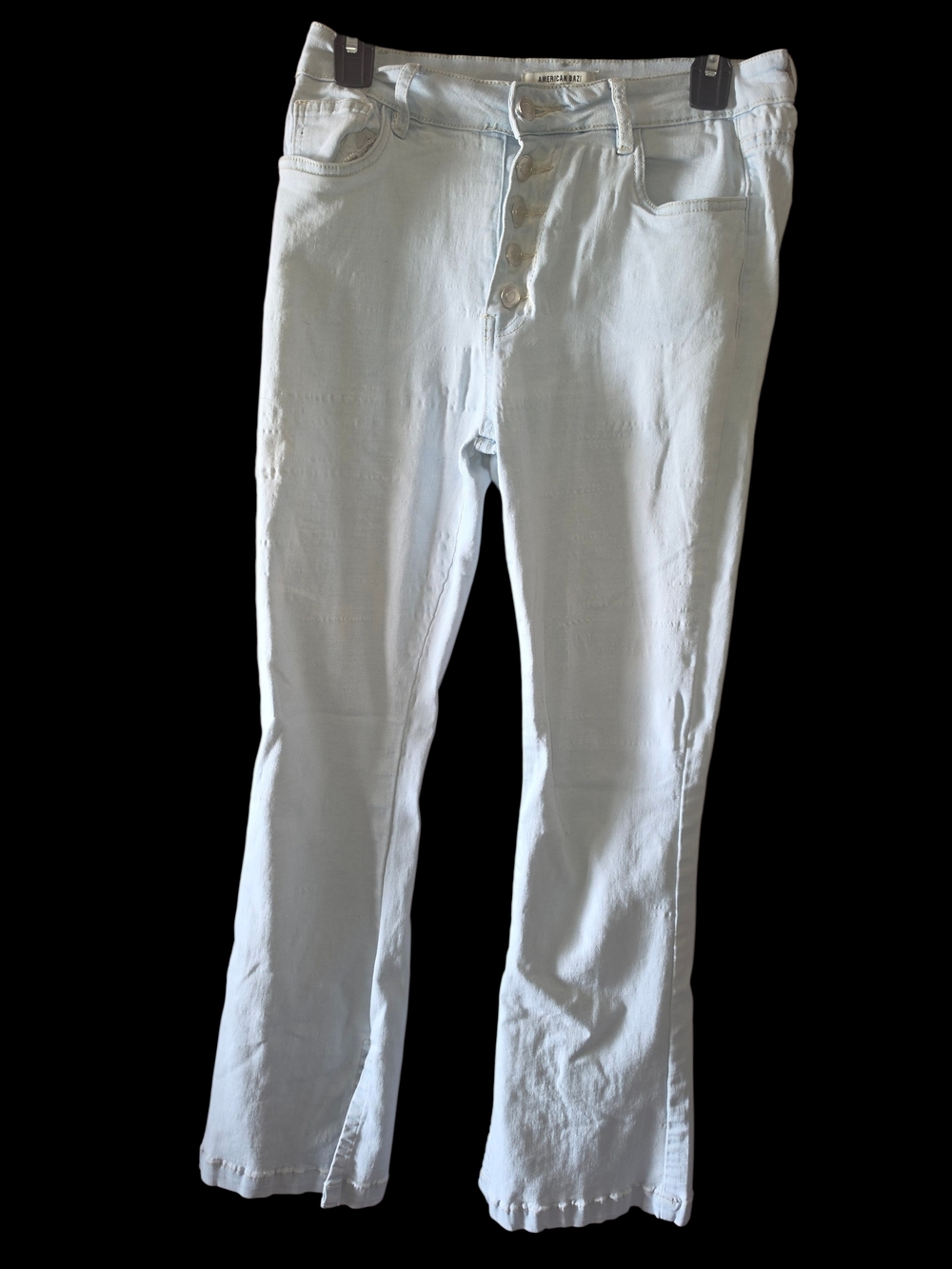 4/6/61. American Bazi Womens Light Wash Button-Fly Jeans